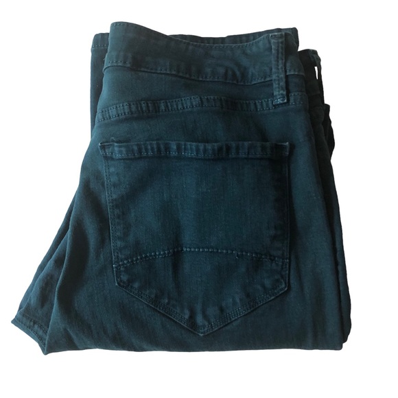 NYDJ Denim - NYDJ Dark Teal Straight Leg Mid Rise Stretch Jeans